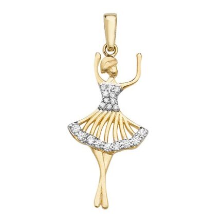 BALLERIANA cz charm pendant,ballerina,pendant,charm,sport pendant,charm,18k,9k,18ct,9ct,375,750,top jewellery,goldonline