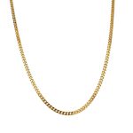 2.8 mm wide curb chain solid tight and thick links for men women and children in 9ct yellow gold.