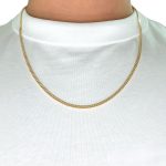 2.8 mm wide curb chain tight and solid link, 9ct yellow gold.