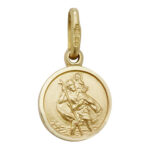 9k Yellow Gold Round ST.Christopher Pendant - Image 3