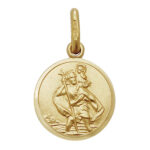 9k Yellow Gold Round ST.Christopher Pendant - Image 4