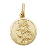 9k Yellow Gold Round ST.Christopher Pendant - Image 5