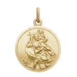9k Yellow Gold Round ST.Christopher Pendant - Image 7
