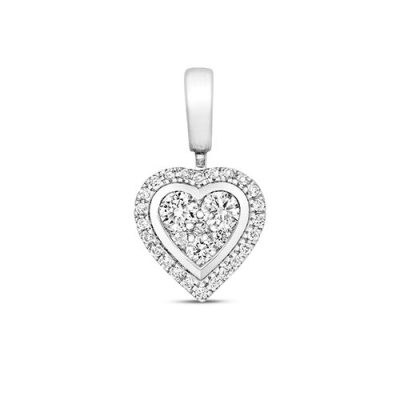 18ct Framed Cluster Diamond Heart,Diamond Heart,Heart,Gold,Diamond,18ct,9ct,14ct,topjewellery,topjewelleryuk,birmingham