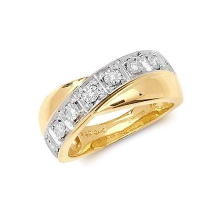 9ct 0.10ct Cross Over Diamond Yellow Gold Ring,yellow gold,Diamond Cross Over,Cross Over,Gold,Diamond,18ct,9ct,14ct,topjewellery,topjewelleryuk,birmingham