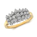 9ct 0,11ct 3 Row Illusion Diamond Bow Yellow Gold Ring,yellow gold,Diamond Cluster,Gold,Diamond,18ct,9ct,14ct,topjewellery,topjewelleryuk,birmingham