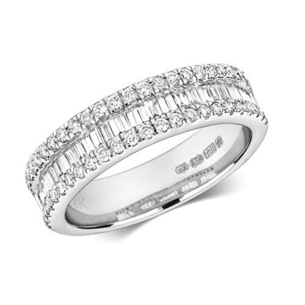 9ct 0,75ct Baguett Diamond Bow White Gold Ring,white gold,Diamond Cluster,Gold,Diamond,18ct,9ct,14ct,topjewellery,topjewelleryuk,birmingham