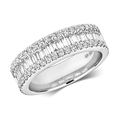 9ct 1,00ct Baguett Diamond Brilliant White Gold Ring,white gold,Diamond Baguette,Gold,Diamond,18ct,9ct,14ct,topjewellery,topjewelleryuk,birmingham