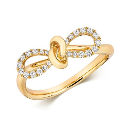 9ct Bow Diamond Bow Yellow Gold Ring,yellow gold,Diamond Bow,Bow,Gold,Diamond,18ct,9ct,14ct,topjewellery,topjewelleryuk,birmingham