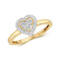 9ct Cluster Diamond Heart Yellow Gold Ring,yellow gold,Diamond Heart,Heart,Gold,Diamond,18ct,9ct,14ct,topjewellery,topjewelleryuk,birmingham