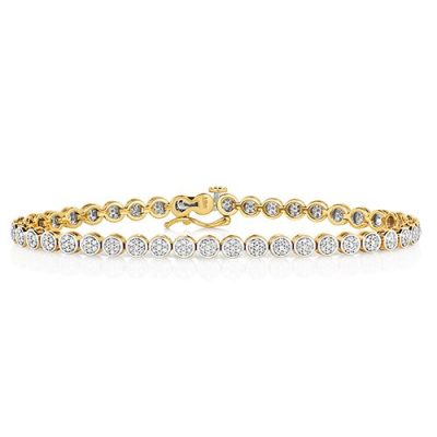 Cluster Bracelet 1.00,Yellow Cluster tennis Bracelet,Yellow gold Diamonds Bracelet,Gold,yellow gold hingde diamond bangle,9k,18k,14k,585,750,375,9ct,14ct,18ct,topjewellery,topjewelleryuk,goldonline.com,goldonli