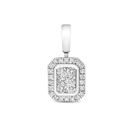 Emerald shape 9ct diamond pendant,Diamond Pendant,9ct,14ct,375,750,585,Bezel set pendant,topjewelleryuk,birmingham