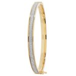Kids,yellow gold hingde crushed cz bangle,9k,18k,14k,585,750,375,9ct,14ct,18ct,topjewellery,topjewelleryuk,goldonline.com,gold,goldonline,bangle,secure box clasp