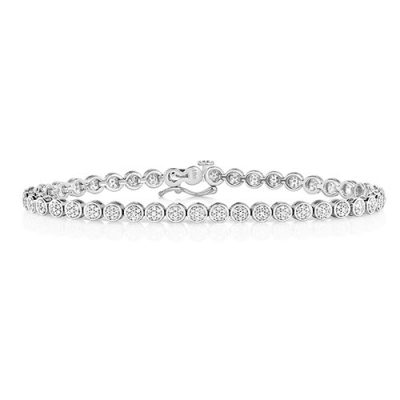Tennis Cluster Bracelet 1.00,White tennis Bracelet,White gold Diamonds Tennis Bracelet,Gold,white gold hingde diamond bangle,9k,18k,14k,585,750,375,9ct,14ct,18ct,topjewellery,topjewelleryuk,goldonline.com,