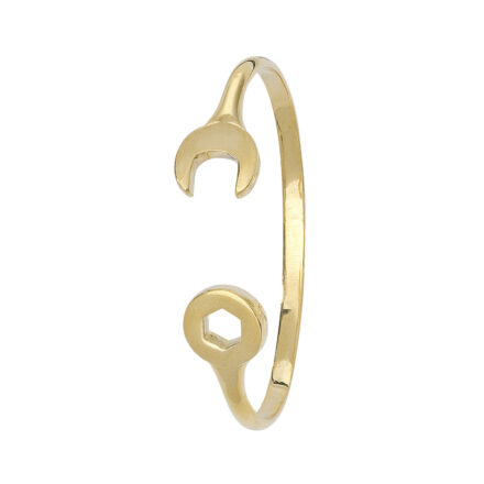 9k yellow gold spanner kids bangle in solid.
