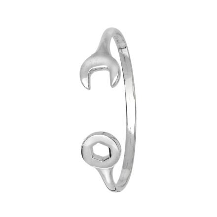9k white gold spanner gold bangle for kids.