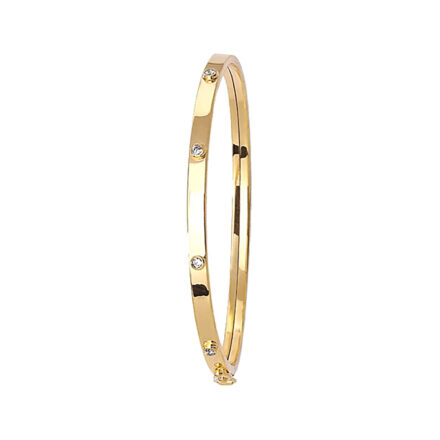 9k yellow gold semi solid kids childrens bangle.