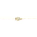 9k Yellow Gold Ladies Bracelet - Hamsa Hand