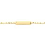 9k Yellow Gold Heavy Figaro ID - Bracelet For Kids 5.5 mm wide