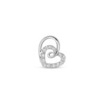 9k White Gold Diamond White Gold Heart Pendant - 0.07 ct