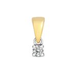 9k Yellow Gold Classic 4-Claw Solitaire Diamond Pendant - Image 5