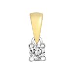 9k Yellow Gold Classic 4-Claw Solitaire Diamond Pendant - Image 4