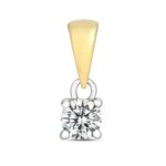 9k Yellow Gold Classic 4-Claw Solitaire Diamond Pendant - Image 3
