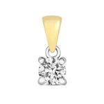 9k Yellow Gold Classic 4-Claw Solitaire Diamond Pendant