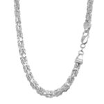 The Kings Chain, the Byzantine Link in sterling silver 925, 5 mm wide, a solid piece available in several lengths.