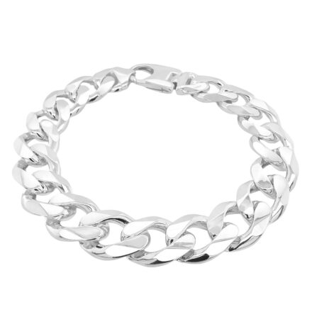 Add a timeless piece to your jewelry collection with our Classic Curb Bracelet crafted from high-quality 925 sterling silver. This stunning bracelet features 13mm wide curb links that are bold, durable, and designed to make a statement. Each link is intricately polished, giving the bracelet a sleek, luxurious shine that's perfect for both casual wear and special occasions. Designed with strength and comfort in mind, this bracelet showcases thick, solid links that provide durability without compromising on style. The sturdy clasp ensures a secure fit, making it ideal for daily wear. Whether you're looking for a standout piece to complement your outfit or a premium gift for a loved one, this sterling silver curb bracelet is sure to impress.