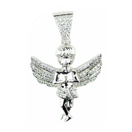 Angel silver pendant,silver pendant,topjewelleryuk,top jewellery,silver,925,iced out