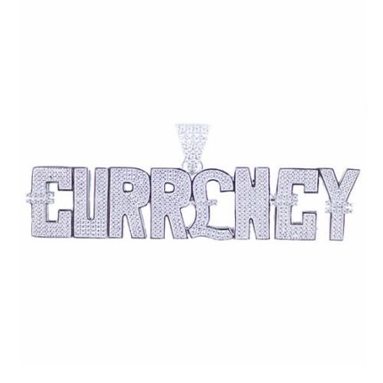 Currency silver pendant,silver pendant,topjewelleryuk,top jewellery,silver,925,iced out