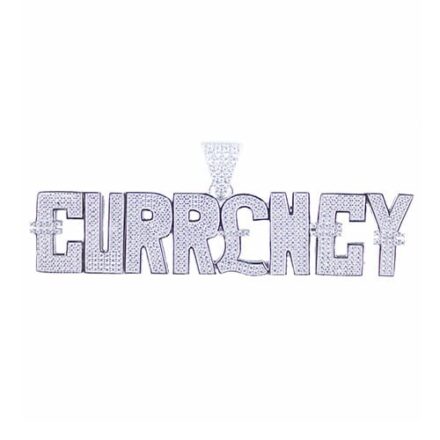 Currency silver pendant,silver pendant,topjewelleryuk,top jewellery,silver,925,iced out