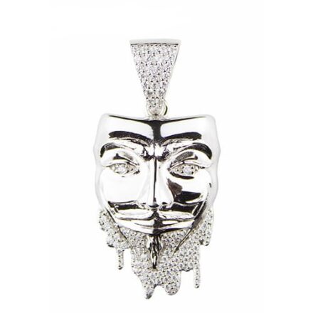 Guy Fawkssilver pendant,silver pendant,topjewelleryuk,top jewellery,silver,925,iced out
