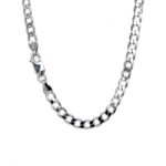 9k White Gold Solid Curb Chain - 4.5 mm - Image 2