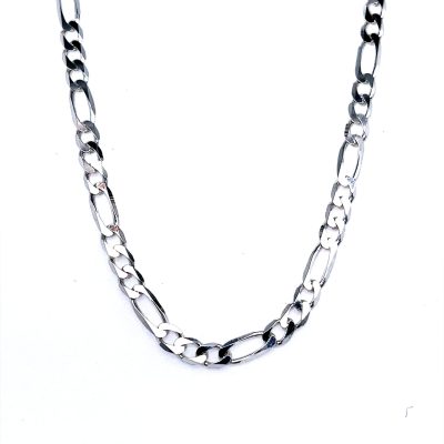 Solid Figaro 925 Sterling Silver Chain for Men - 4 mm