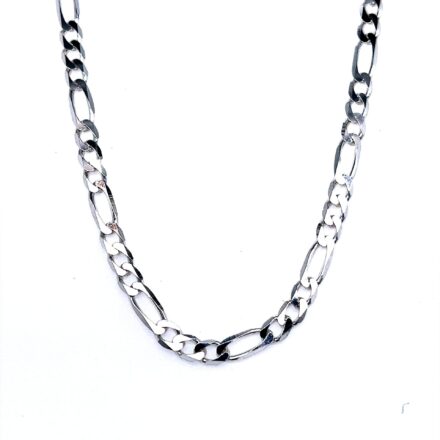 Solid Figaro 925 Sterling Silver Chain for Men - 4 mm