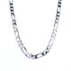 Solid Figaro 925 Sterling Silver Chain for Men - 4 mm