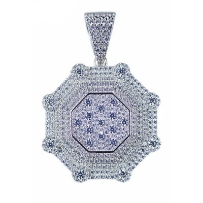 Octagon tag silver pendant,silver pendant,topjewelleryuk,top jewellery,silver,925,iced out