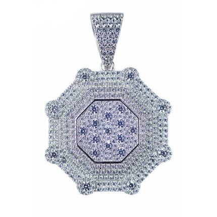 Octagon tag silver pendant,silver pendant,topjewelleryuk,top jewellery,silver,925,iced out