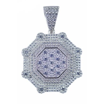 Octagon tag silver pendant,silver pendant,topjewelleryuk,top jewellery,silver,925,iced out