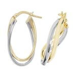 Oval Two Color,White & Yellow Gold Hoop Earrings,white Gold Hoop Earrings 20 mm,30mm ,9ct,18ct,14ct,topjewellery,top,jewellery,topjewelleryukBirmingham,Jewellery Quarter.1
