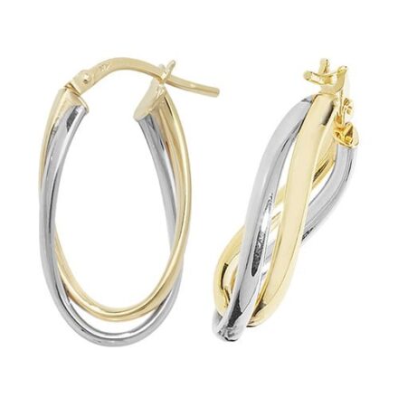 Oval Two Color,White & Yellow Gold Hoop Earrings,white Gold Hoop Earrings 20 mm,30mm ,9ct,18ct,14ct,topjewellery,top,jewellery,topjewelleryukBirmingham,Jewellery Quarter.1