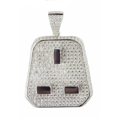 Plugg Pendant,silver pendant,silver arsenal pendant,925,colored stones, plug 925 silver,black and white