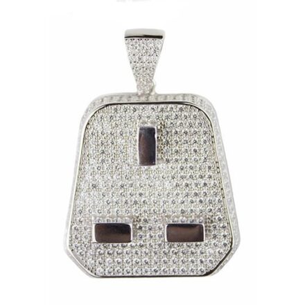 Plugg Pendant,silver pendant,silver arsenal pendant,925,colored stones, plug 925 silver,black and white