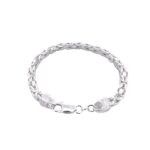 925 Sterling Silver Square Byzantine Bracelet - 6 mm - Image 2