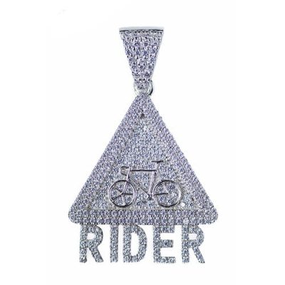 Rider silver pendant,silver pendant,topjewelleryuk,top jewellery,silver,925,iced out