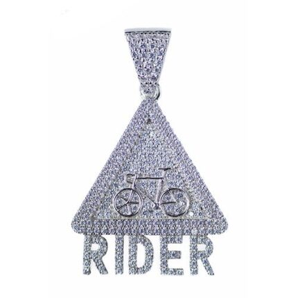 Rider silver pendant,silver pendant,topjewelleryuk,top jewellery,silver,925,iced out