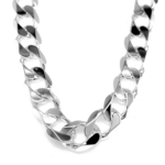 Elevate your style with our Iconic Curb Chain, meticulously crafted from high-quality 925 sterling silver. This bold and eye-catching chain features 13mm wide links, designed to make a lasting impression with their thick, strong, and durable construction. Perfect for wearing on its own as a statement piece or pairing with your favorite pendant, this chain adds a touch of sophistication to any outfit. Available in several lengths to suit your personal style, this versatile curb chain is ideal for both men and women who appreciate the finer details of classic sterling silver jewelry. Its smooth, polished finish ensures a sleek and modern appearance, while the secure clasp provides added peace of mind for everyday wear.