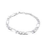 925 Sterling Silver Solid Figaro Bracelet - 5.5 mm